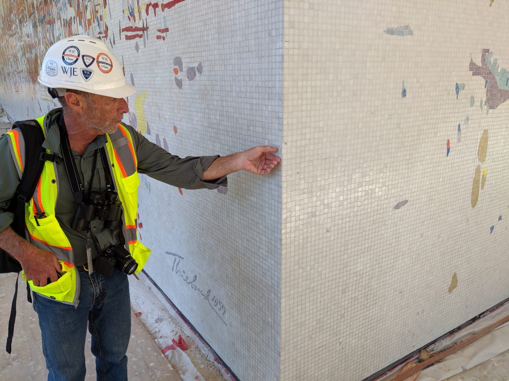 Alan inspecting corner tile