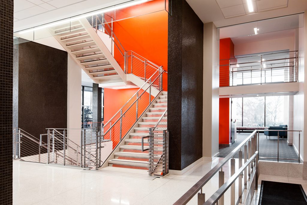 Open stair in the central core of the building