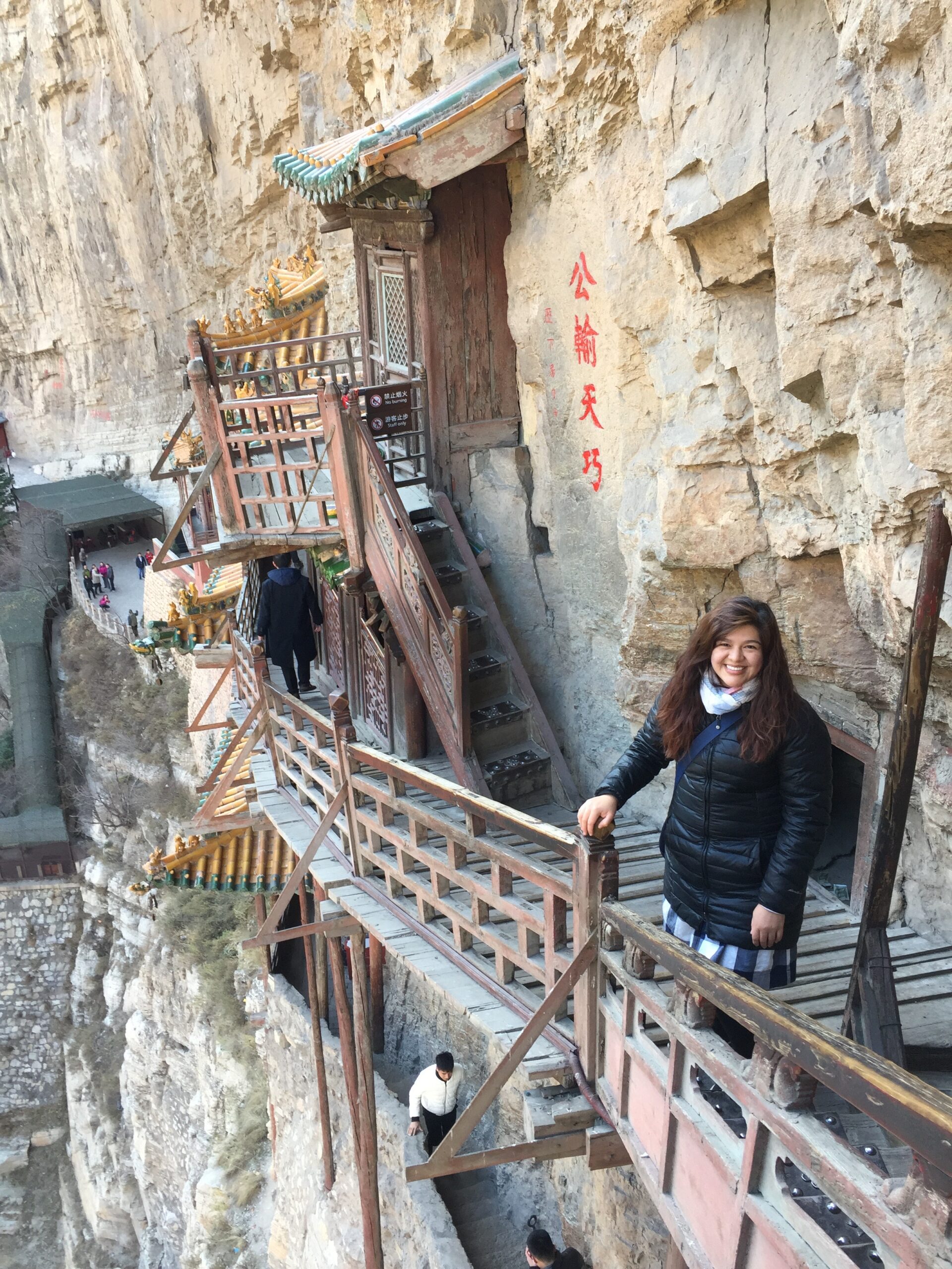 Diana at the top of the Hanging Temple
